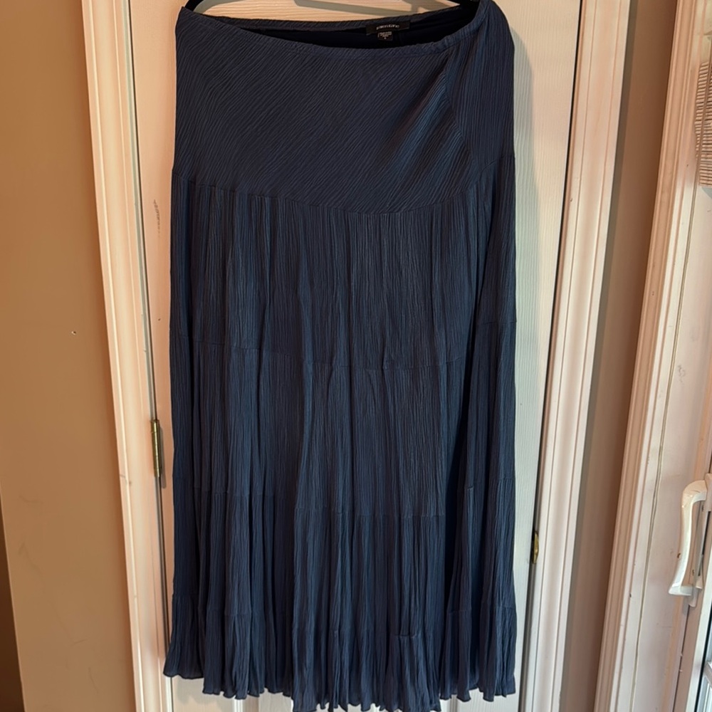 Karen Kane Blue Pleated A-Line Midi Skirt